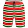 visesunny Merry Christmas Abstract Red Green Stripe Summer Men's Swim Trunks Quick Dry Bathing Suits Beach Holiday Party Swim Shorts