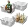 4 Pack Deep Freezer Organizer Bins Stackable Wire Basket for Organizing Metal Wire Storage Baskets for Pantry, Freezer baskets for Chest Freezer, Upright Freezer