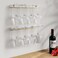 KOLYMAX Wine Glass Holder Wall Mounted, Wall Wine Glass Storage Shelves, Stemware Wall Rack, Clear Acrylic Under Cabinet Wine Glass Holder (4 Glasses 2 Pack)