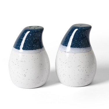 ZEBERBO Ceramic Salt and Pepper Shakers Set, Cute Modern Farmhouse Kitchen Decor, Salt Shaker, Salt and Pepper Set of 2, Salt Container for Kitchen Table Home (Blue &amp; White)