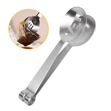 Tea Bag Squeezer Tongs,Stainless Steel Tea Bag Strainer Teabag Tong Teabag Strainer Grip Holder for Tea Bags Ice Sugar Cubes Holder Kitchen Bar