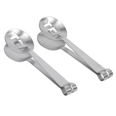 12CM Tea Bag Squeezer, Lightweight Stainless Steel Teabag Tongs Squeezer Strainer Grip for Loosing Leaf, Gripping, Sugar, Kitchen Gadgets Tea Clip