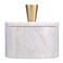 Queenza Brown Marble Salt Cellar with Lid and Premium Brass Knob