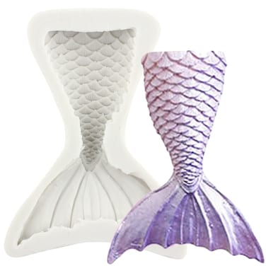 YANQINMS Mermaid Tail Mold Mermaid Tail Silicone Fondant Candy Mold For Sugar Cake Decorating Cupcake Topper Chocolate Gum Paste Polymer Clay