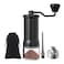 ELMWAY Manual Coffee Grinder, Stainless Steel Conical Burr Hand Coffee Grinder Mill, Adjustable for Fine/Coarse Grind for home, travel, and Coffee lovers Best Gifts (Black with Glass Container)