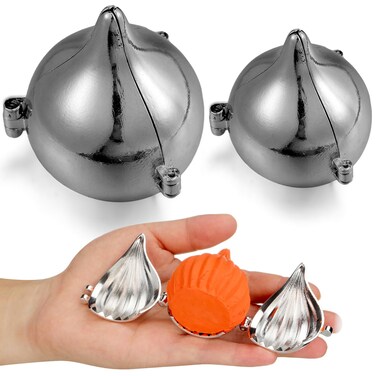 SiliFine 2 Pieces Modak Mould Metal Modak Maker Modak Sacha Small and Medium 2 Fold Modak Maker Mould for Ganpati, Diwali, Dasra, and Other Festival