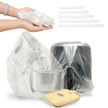 50pcs Disposable Thickened Small Appliance Dust Covers - Clear Kitchen Appliance Covers Plastic with Elastic Oil Dust and Dirt Proof for Blender Air Fryer Toaster Oven Coffee Maker (5 Sizes)