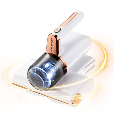 Nubrom Cordless Mattress Vacuum Cleaner with 10Kpa Suction, 253.7nm UV-C Light &amp; 30000 RPM/Min, 55&deg;C Heat, 500W Powerful Bed Vacuum Cleaner for Dust &amp; Pet Hair