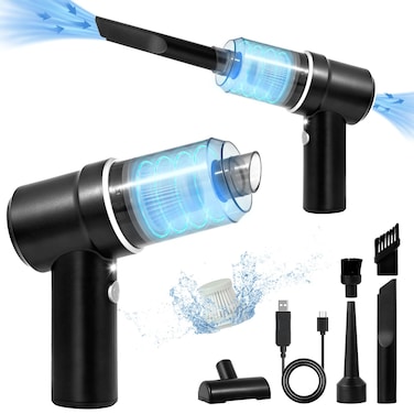Gorunning Handheld Car Vacuum Cleaner, Mini Car Vacuum Rechargeable, 9000PA 120W High Power, 2 in 1 Air Duster with LED Light, Portable Vacuum Cleaner for Car, Home, Office, Pet
