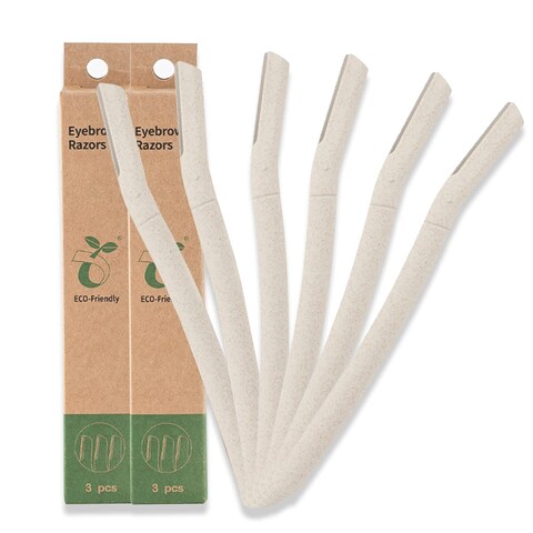 EZ Eyebrow Razor - 6pcs Eco Friendly Face Razors for Women, Biodegradable Dermaplane Razor Face Shaver for Women Face and Body Use, Multipurpose Facial Hair Removal Blades Tool