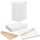 Oudain 27 Pieces Wood Wax Applicator, Includes 15 White Non-Woven Pads 2 Terry Cloth Buffing Towels and 10 Stirring Sticks for Polishing Cutting Board and Multi Purpose Use in Home