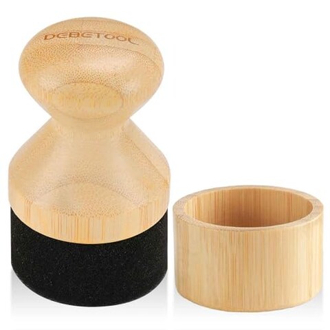 DEBETOOL Cutting Board Oil &amp; Wax Applicator with Lid, Food Grade Mineral Oil &amp; Wax Applicator for Wooden Cutting Board - Natural Bamboo Applicator for Butcher Blocks, Spatula，Spoon and Utensils