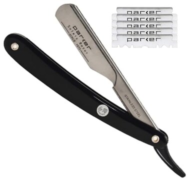 Parker PTB Professional Straight Edge Barber Razor with 5 Parker Platinum Blades