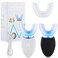 Romooa 2 Pieces Ultrasonic Electric Toothbrush Adults U Shaped Automatic Toothbrushes for Teeth Whitening, 3 Brush Heads, Whole Mouth 360 Degree Cleaning Hands Rechargeable IPX7 Waterproof (No Base)