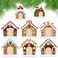 8 Pieces Wood Gingerbread House Photo Frame Ornaments Christmas Photo Frame Christmas Tree Hanging Frame Wood Hanging Frame Ornaments Christmas Photo Frame Decoration for Christmas Holiday Decorations