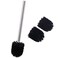 Angle Simple Toilet Brushes, Toilet Bowl Scrubber Brush Head 3 PCS with Cleaner Wand for Bathroom Restroom