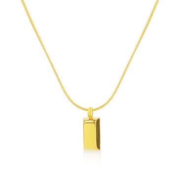 JONAYUOV Titanium Steel Gold Plated Necklace Gold Brick Gold Bars Design Collarbone Women's Dainty Gold Necklace Jewelry Simple Gold Pendant Necklace for Women