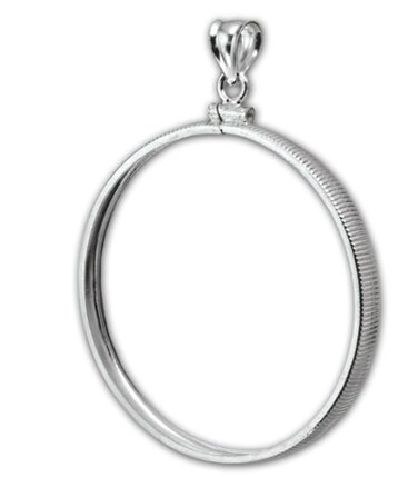 sterling silver coin bezel for 1 oz SilverTowne Saint-Gaudens Silver and Buffalo Indian Head silver coin 39 mm