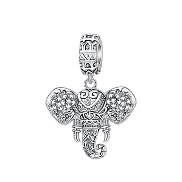 GOINEVA Lucky Elephant Dangle Charm 925 Sterling Silver Charm Fits Women's Charm Bracelet &amp; Necklace Valentine's Day Mother's Day Jewelry Gifts for Women