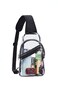 Dotpraise Clear Sling Bag Stadium Approved, 11"x 7" Small Clear Chest Backpack with Front Pocket, Clear Crossbody Chest Bag for Men Women, Black
