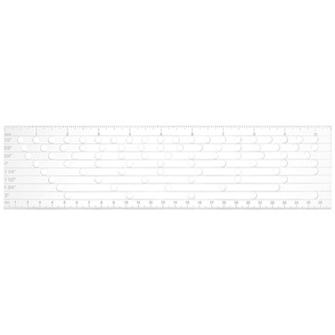 BENECREAT 10.6x2.6inch Corset Lacing Hole Guide, 8 Different Spacing Distances Hole Punches Tool Rectangle Acrylic Rulers for Mark Grommets on Corsets, Hole: 5mm