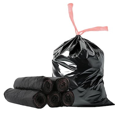 Biodegradable Trash Bags 4-8 Gallon with Drawstring, Kitchen Garbage Bags Black, Compostable Waste Bags 75 Count