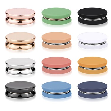 12pcs Hijab Magnetic Pins, Strong Hijab Magnets Multi-Purpose Clothes Colorful Magnetic Scarf Clasp Pinless Brooch Hijab Pins Buttons for Women Clothing Dress Scarves (Matte+Plating)