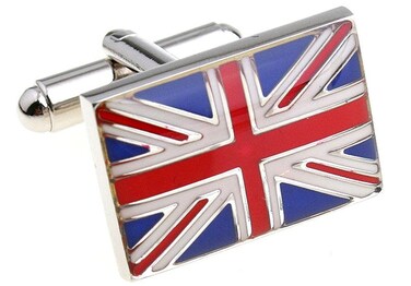 Mens Executive Cufflinks European Traveler Union Jack British Red White Blue Uk Flag Cuff Links