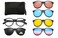 6 In 1 Magnetic Sunglasses Polarized lens on Magnet Frames TR90 Interchangeable Clip On Colourful Glasses