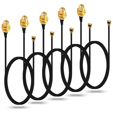 onelinkmore U.fl/IPEX IPX Pigtail Cable Antenna IPX to SMA Female NGFF Interface Cable for Wireless Routers, Mini PCIe Cards, Network Extension 15cm Pack of 5