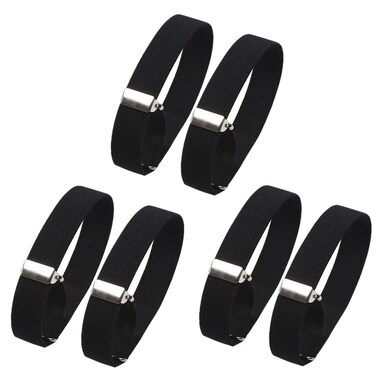 gofidin 3 Pairs Adjustable Armbands Sleeve Unisex Elastic Adjustable Shirt Sleeve Holders Garter Straps Arm Cuffs Band