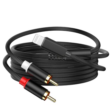 Lightning to RCA Cable Audio Aux Adapter,[MFi Certified] 2 Male RCA Stereo Y Splitter Cord Adapter Compatible for iPhone 14 13 12 11 XS XR X 8 7 6 to Power Amplifier Car Home Theater Speaker
