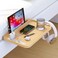 Bedside Shelf Bed Table with USB Charging Port - Oblitor Top Bunk Bed Shelfie with Tablet Phone Holder College Dorm Room Essentials Bedside Table Desk Organizer with Cup Holder, Hooks, Bamboo