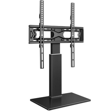BFTOU Black Universal TV Stand for 27-65 inch TVs Height Adjustable Table Top TV Base Max VESA 400x400mm,Holds up to 88 lbs