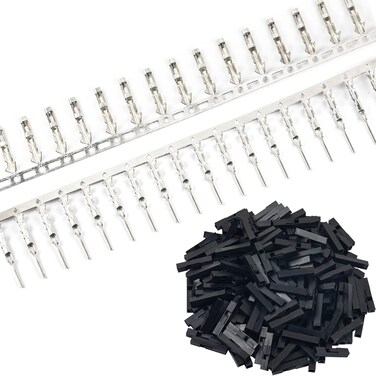 200pcs (100 Pairs) Male and Female Pin Connectors Kit 0.1" Pitch for Dupont Jumper Cable with 200pcs Pin Housing