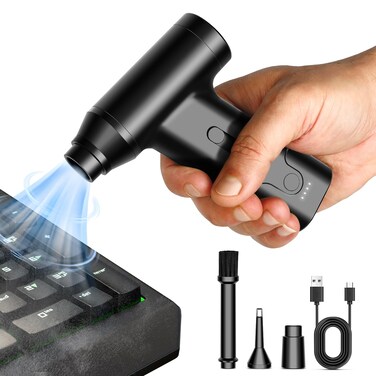 Air Duster, 110000RPM Compressed Air Duster,Powerful Replace Compressed Air Can,Portable Electric Air Duster/No Canned Air Blower for PC,Car,Home,Office,Cordless Keyboard Cleaner
