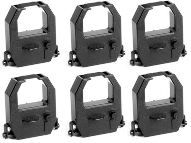 (6 Pack) Replacement Ribbon Fits Amano PIX and TCX Time Clocks, All Models, Black Ink