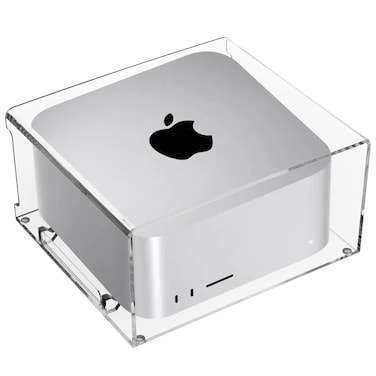 CaSZLUTION Acrylic Desktop Stand for Apple Mac Studio, Stand Holder Compatible with Mac Studio M1, Mac Mini M1 M2 2010-2023 (Clear)