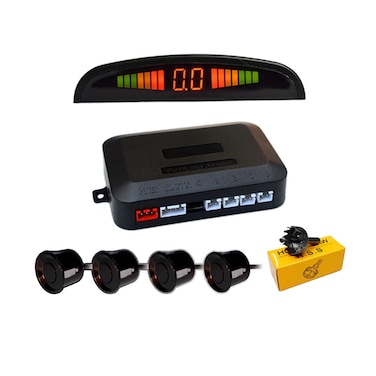 Aiuphing Car Parking Sensors, 4 Sensors Kit Parking Sensors, Radar Buzzer, Desplay LED, Acoustic Car Reverse Backup System (Black)