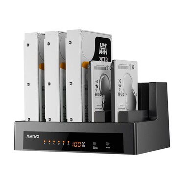 MAIWO 5 Bay External Hard Drive Docking Station for 2.5'' 3.5'' SATA HDD/SSD, USB3.0 HDD Dock with Offline Clone, 5 Bay Hard Drive Cloner/Duplicate, 110TB Capacity Expansion