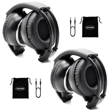 SAHARIE Infrared Headphones for Car DVD,2 Channel IR Headphones for Kids,Wireless Car Headphones for Honda Odyssey Universal Rear Entertainment System(2 Pack)