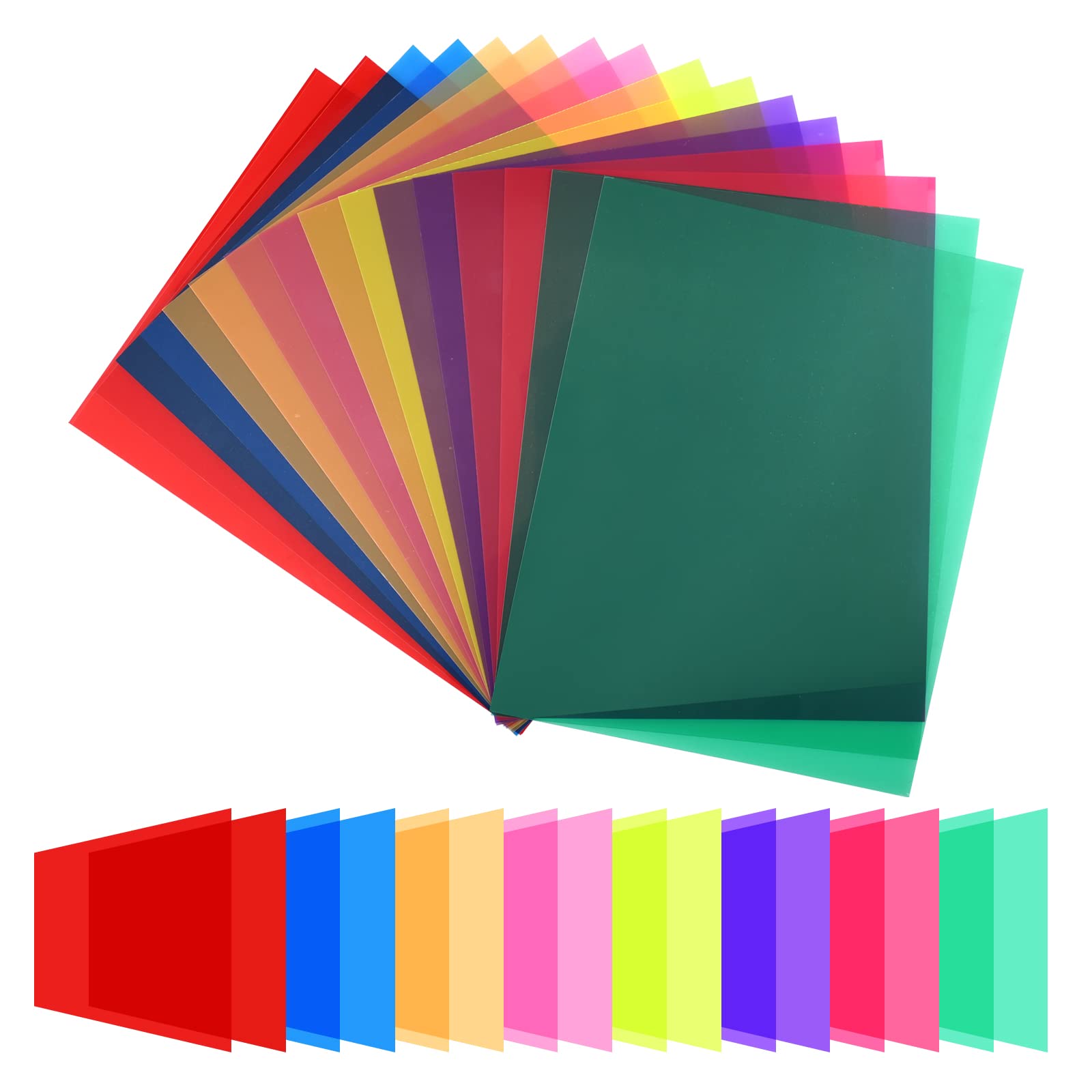 Bokingone Bokingone 16 Pcs Color Correction Gel Filter For Lighting - Transparent Colored Overlays L