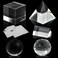 Supkiir 5 Pack K9 Optical Crystal Photography Prism Set with Crystal Ball Glass Triangular Prism Cube Lens Prism Ball and Optical Pyramid, Portable Rainbow Prism for Photos and Teaching Light Spectrum