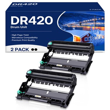 Kogain DR420 Drum Unit Compatible for Brother DR 420 DR-420 Work with HL-2240 HL-2270DW HL-2280DW HL-2230 MFC-7360N MFC-7860DW DCP-7065DN Intellifax 2840 2940 Printer (2 Pack, NOT Toner), Black