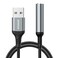 ZOOAUX USB to 3.5mm Jack Audio Adapter,External Sound Card USB-A to Audio Jack Adapter with Aux Stereo Converter Compatible with Headset,PC Windows,Laptop Mac,Desktops,Linux,PS4 PS5 and More (Grey)