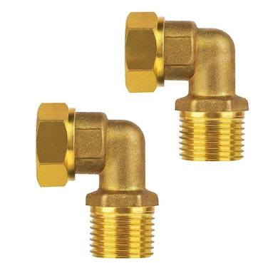 APLWY Water Line Adapter 1/2 IPS Female to 1/2 IPS Male 90 Degree Elbow Brass for clawfoot tub shower faucet mount connector (2-Pack）