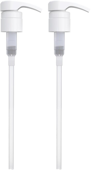 BRIGHTFROM Universal Dispensing Pump, Perfect for Shampoo &amp; Conditioner 1 L (33.8 OZ) - Fits Popular Brands or Any Refillable Bottles from 12oz to 33.8oz with 28/410 Neck Size, White (Pack of 2)