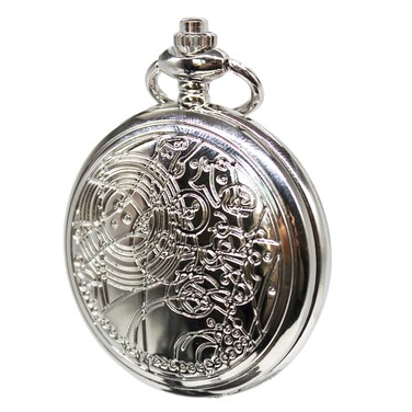 SIMAOTE Vintage Pocket Watch, Quartz Pocket Watch with Chain Gift Box for Men Women, Classic Pocket Watches for Father's Day Valentine's Day Anniversary Day and Birthday Gift (Silver)