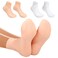 Silicone Socks for Dry Cracked Feet 2 Pairs,XL Long Size Moisturizing Socks,Non-Slip Moisturizing Heel Socks for Dry Cracked Feet Women,High Stretch Foot Care Pedicure Socks for Men-White&amp;Beige