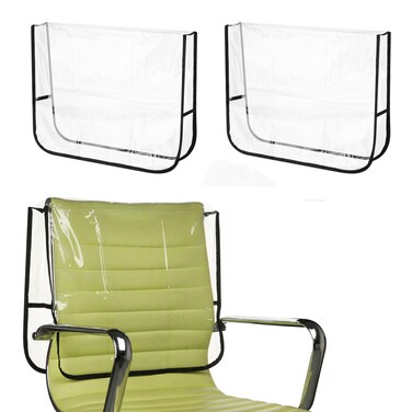 Cosmos 2 Pcs Salon Chair Cover Protector, Clear Plastic Barber Chair Cover Square Hair Salon Chair Back Cover Protector for Most Standard Salon Styling Spa Office Chairs, 20.1 x 15.7 x 3.9 Inch